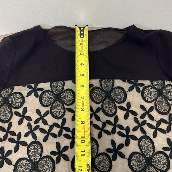 Erin Fetherston Sheer Overlay 3/4 Sleeve Shift Cocktail Dress Size 2 - Picture 10 of 11